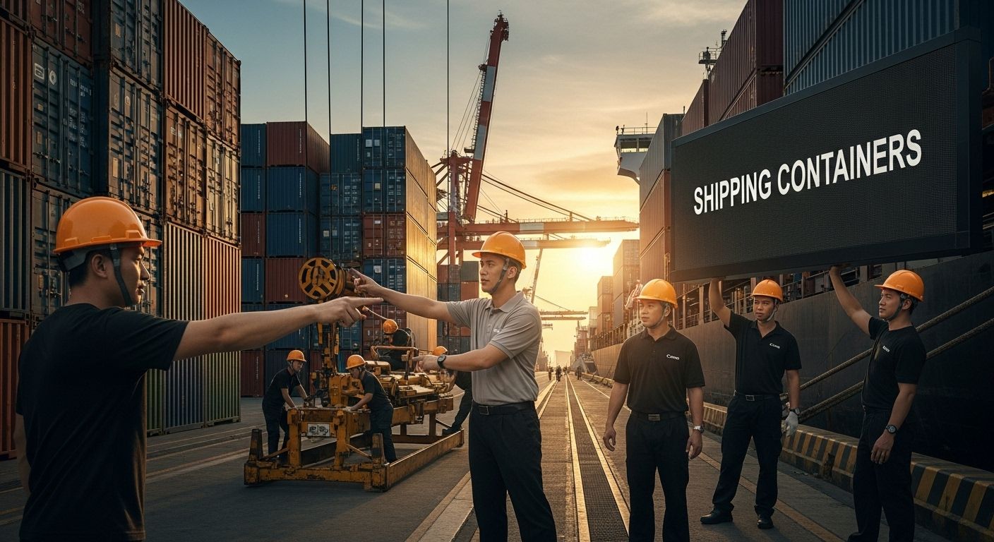 shipping containers port human interaction