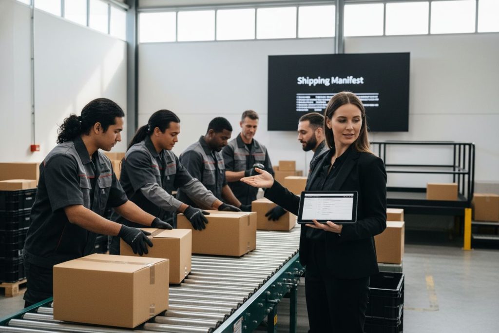 shipping manifest warehouse people