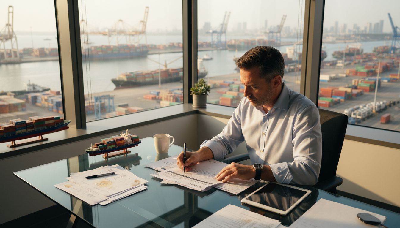 Logistics manager reviews import documents