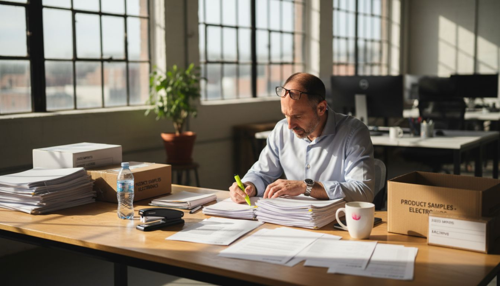 Import office manager reviews compliance documents