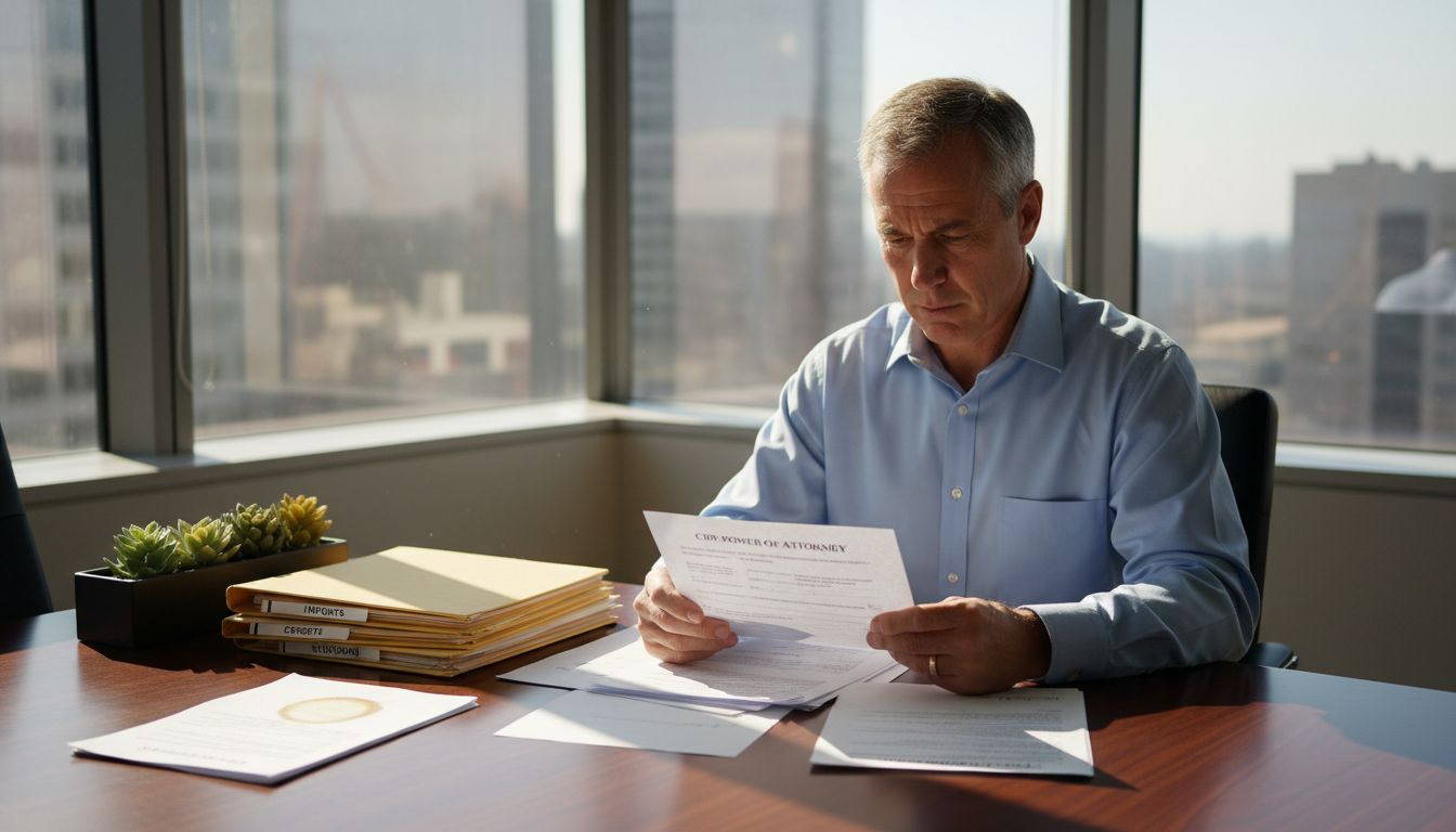 Manager reviewing CBP Power of Attorney paperwork