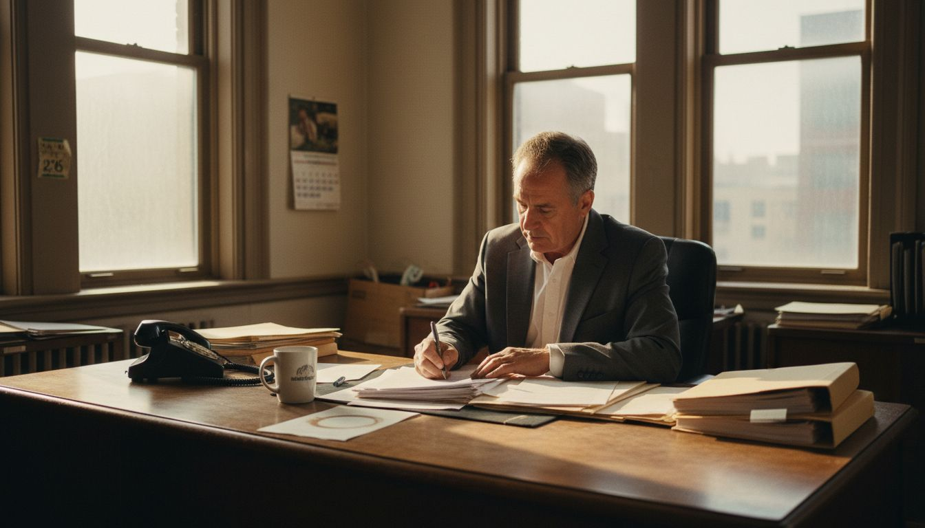 Import manager signing customs paperwork