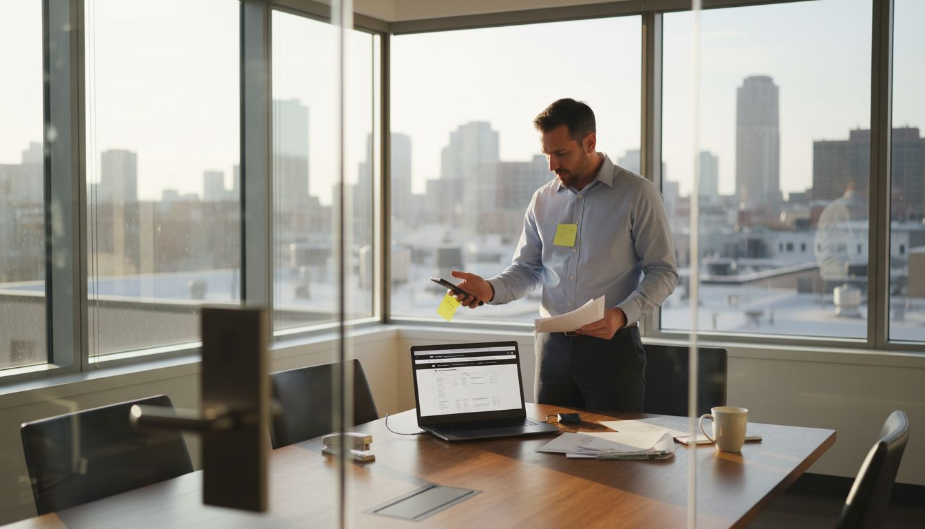 Logistics manager reviewing UPS international shipping quote