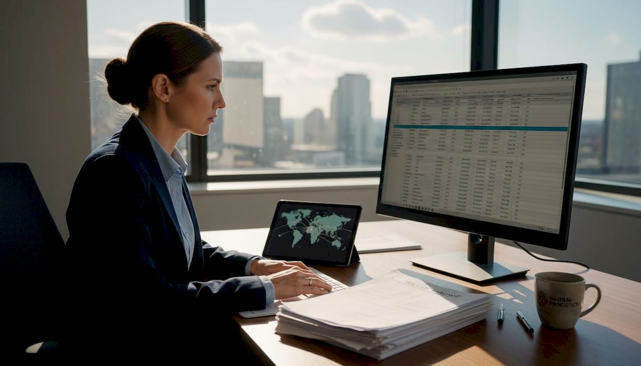 Logistics manager planning export strategy