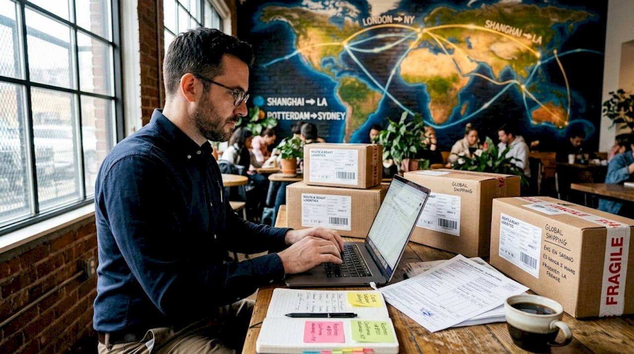 Logistics coordinator managing international shipments