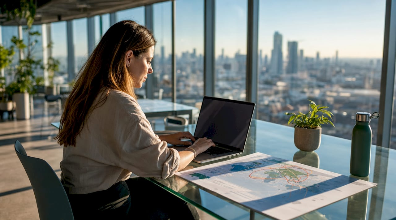 Logistics professional working on EDI shipment tracking