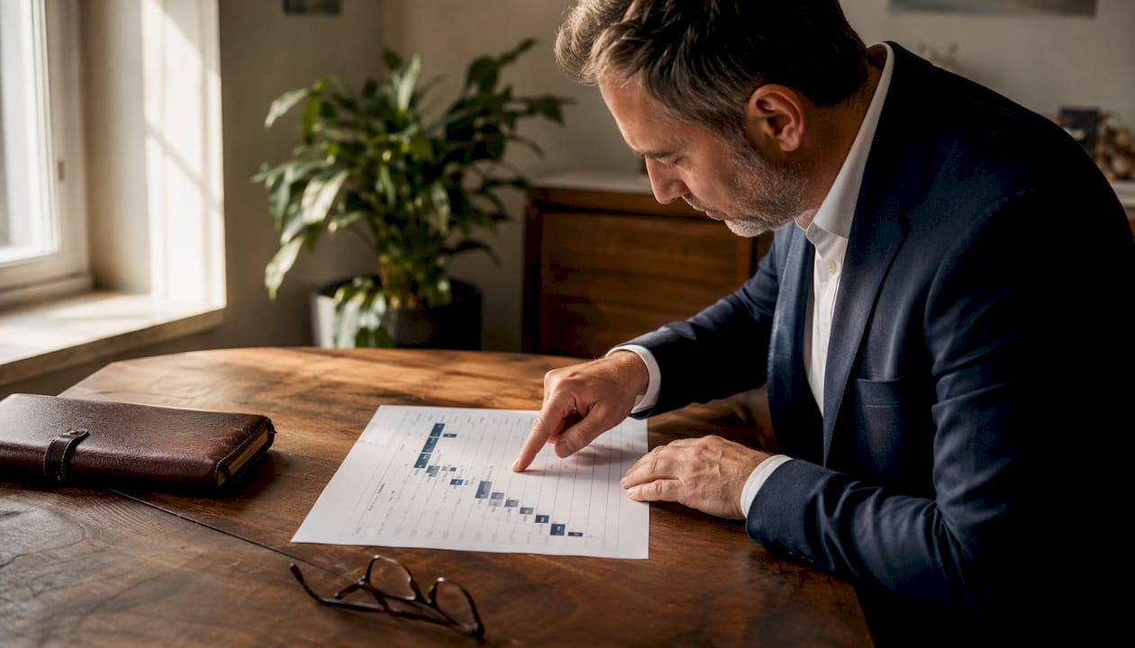 Hands pointing at shipment timeline document