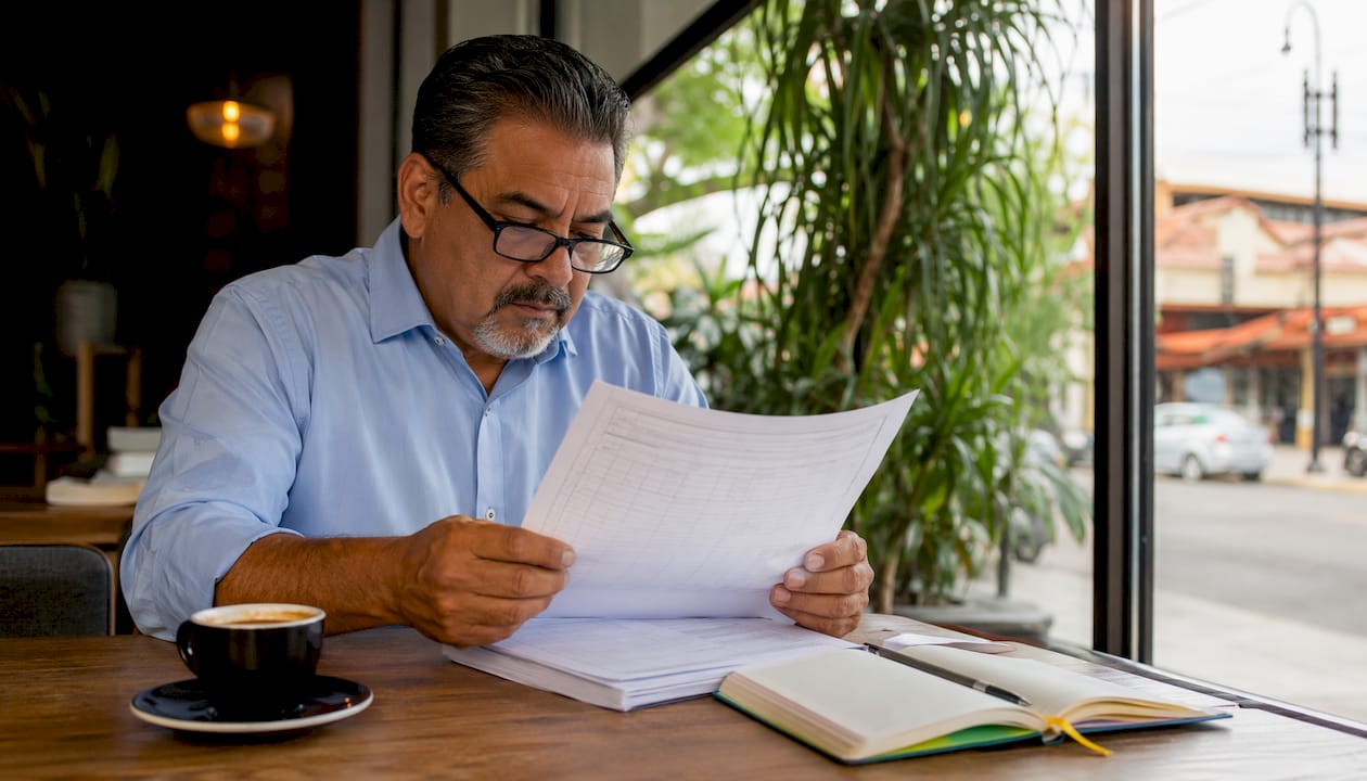 Customs broker reviewing import paperwork