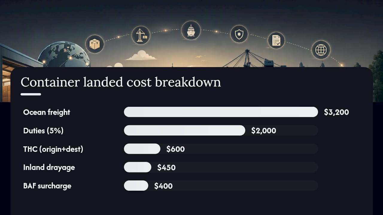 How to calculate your landed cost — overview diagram