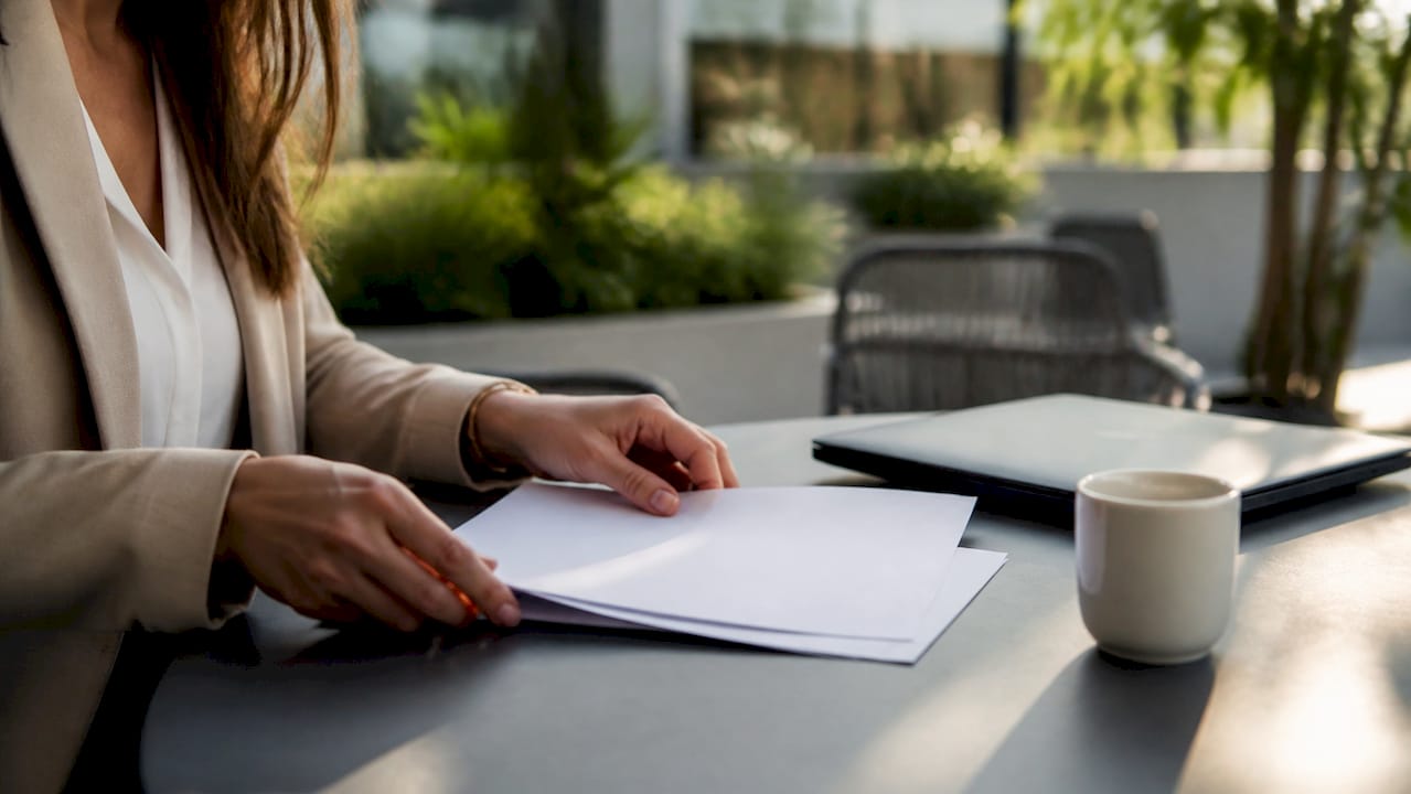 HR manager arranging onboarding checklist