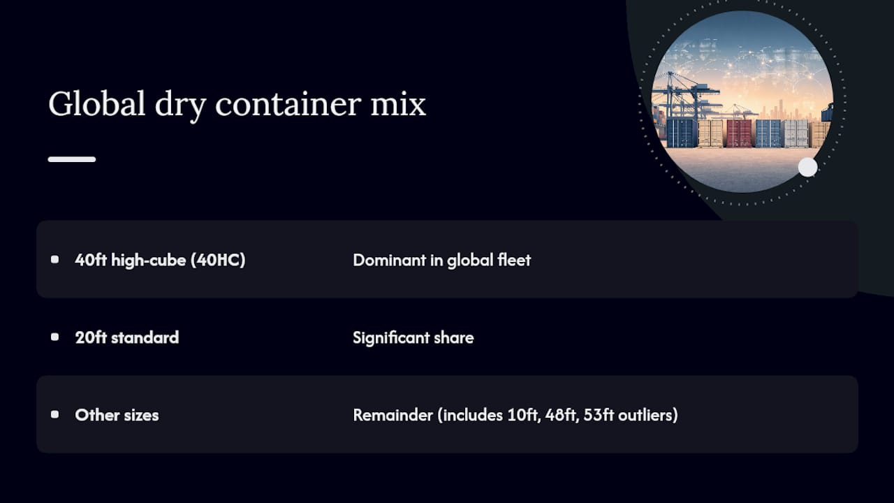 Diagram of dry container fleet size distribution