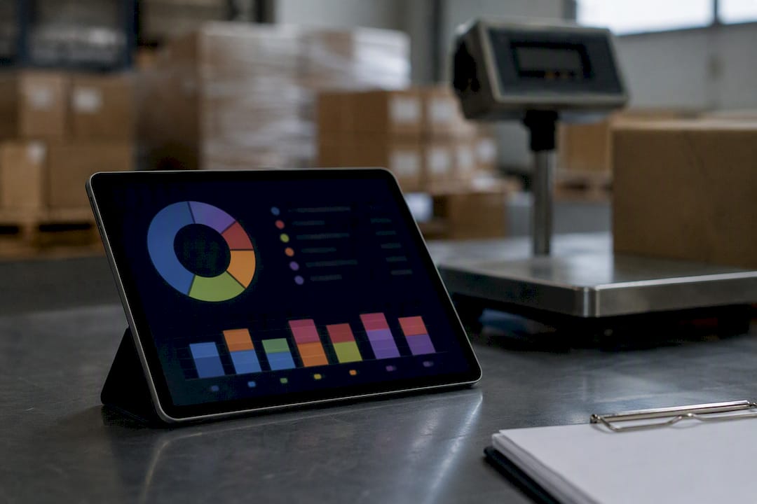 Digital cost breakdown display close-up