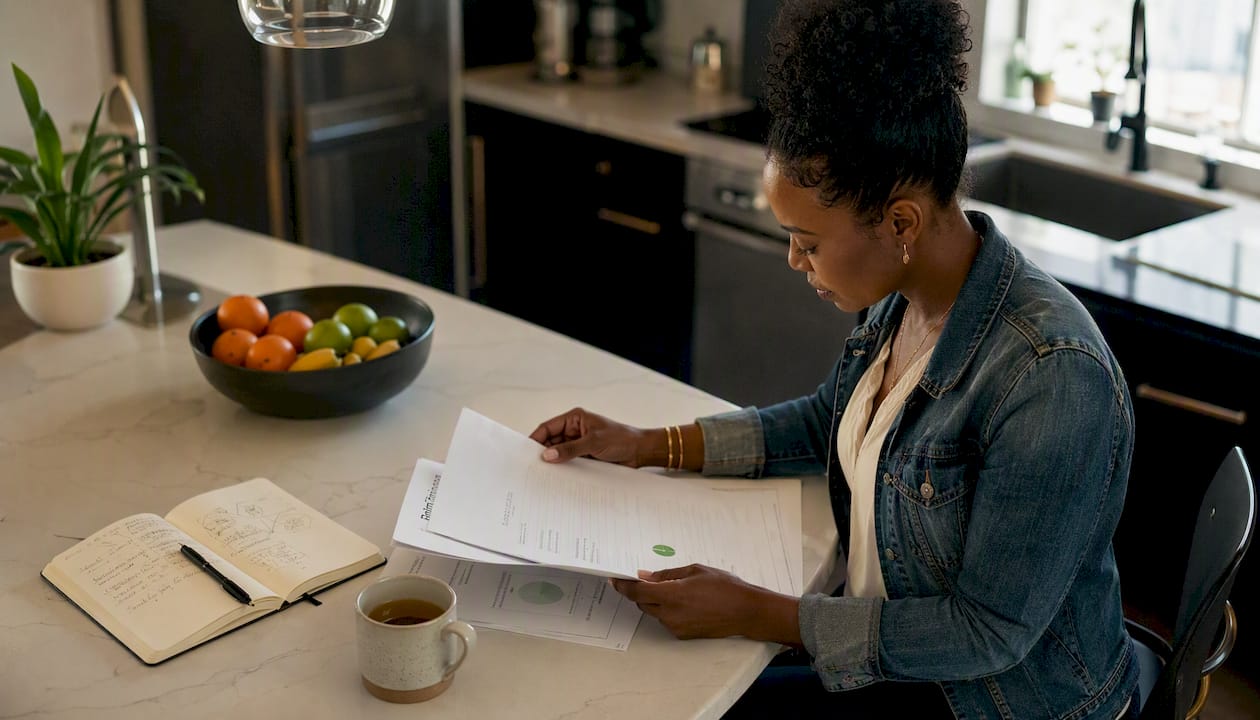 Entrepreneur reviewing startup funding documents