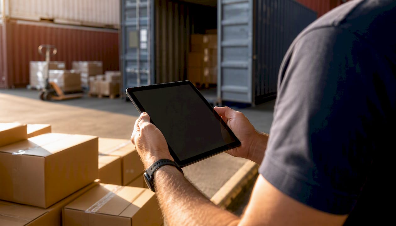 Hands holding device verifying packing list