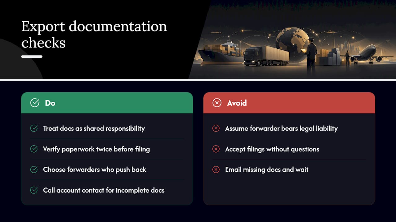 Why Exporters Still Get Burned Even With a Forwarder — overview diagram
