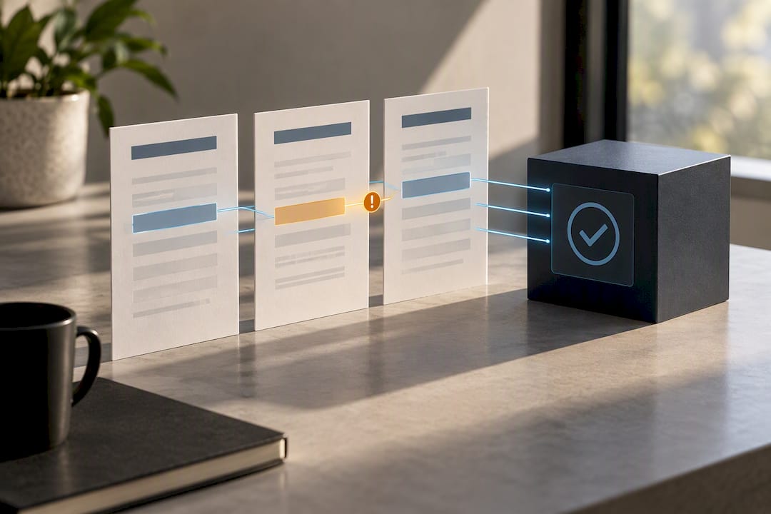 Documents aligned for customs field verification