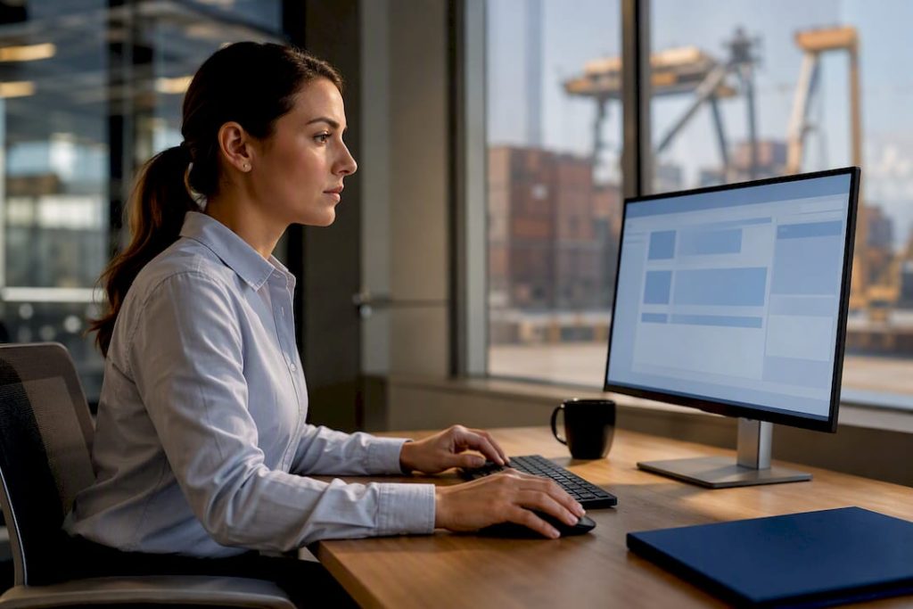 Exporter submitting electronic export data
