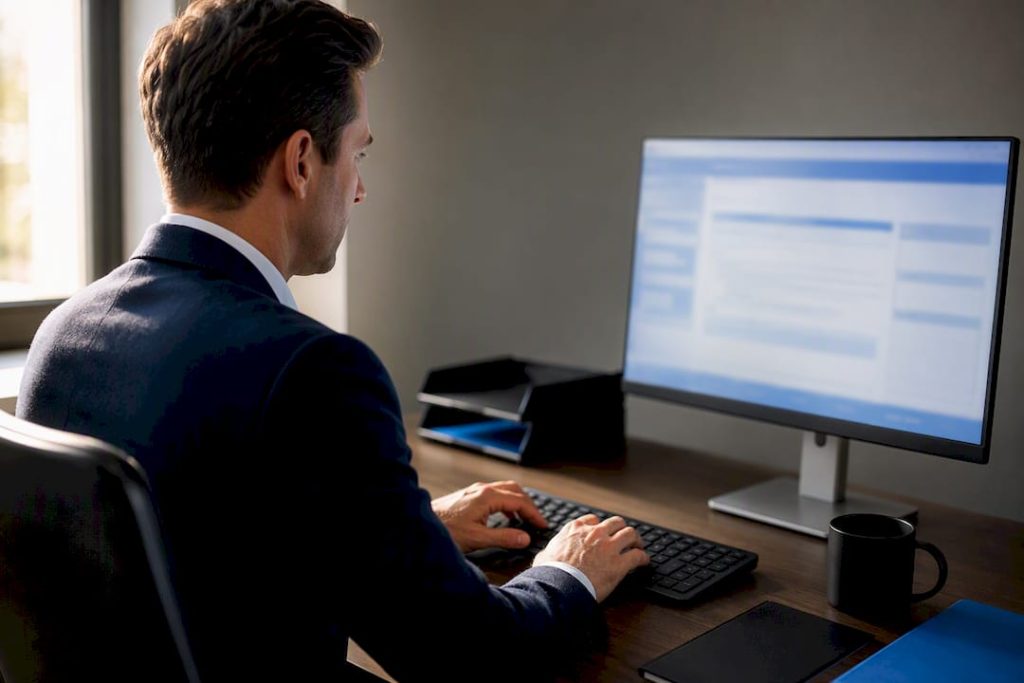Broker submitting an electronic customs bond
