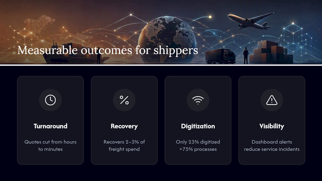 Freight marketplace outcomes and measurable savings