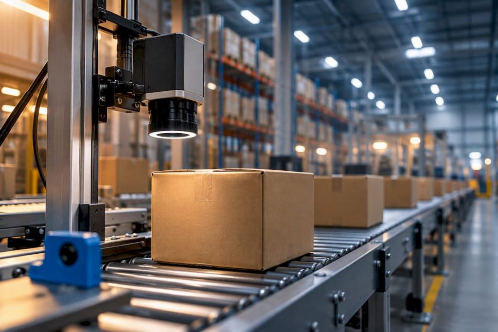 Machine vision inspecting cartons in warehouse
