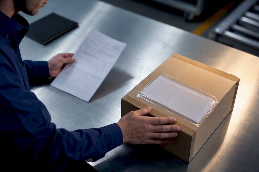 Commercial invoice beside international shipment