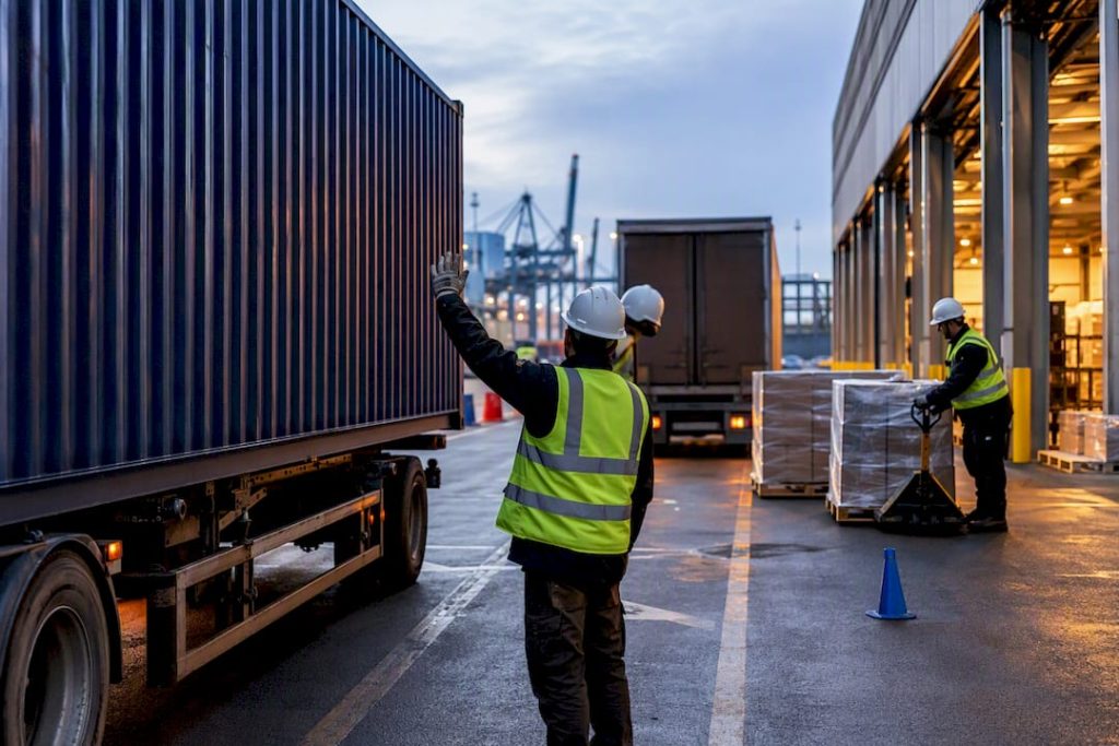 International freight handoff at an intermodal depot