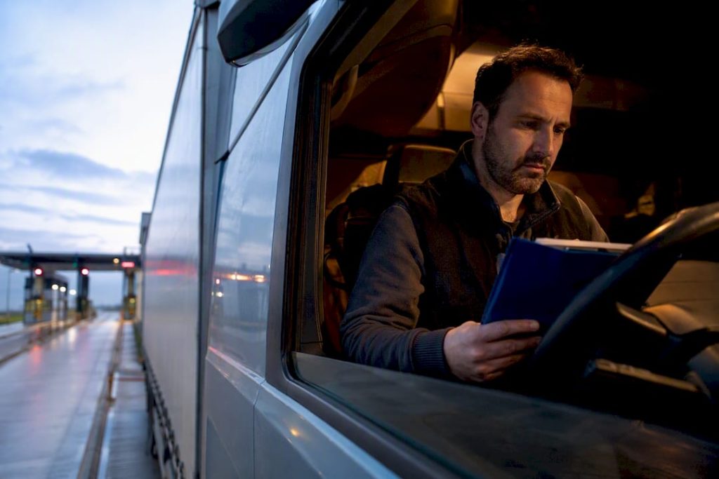 T1 transit truck prepared for border departure