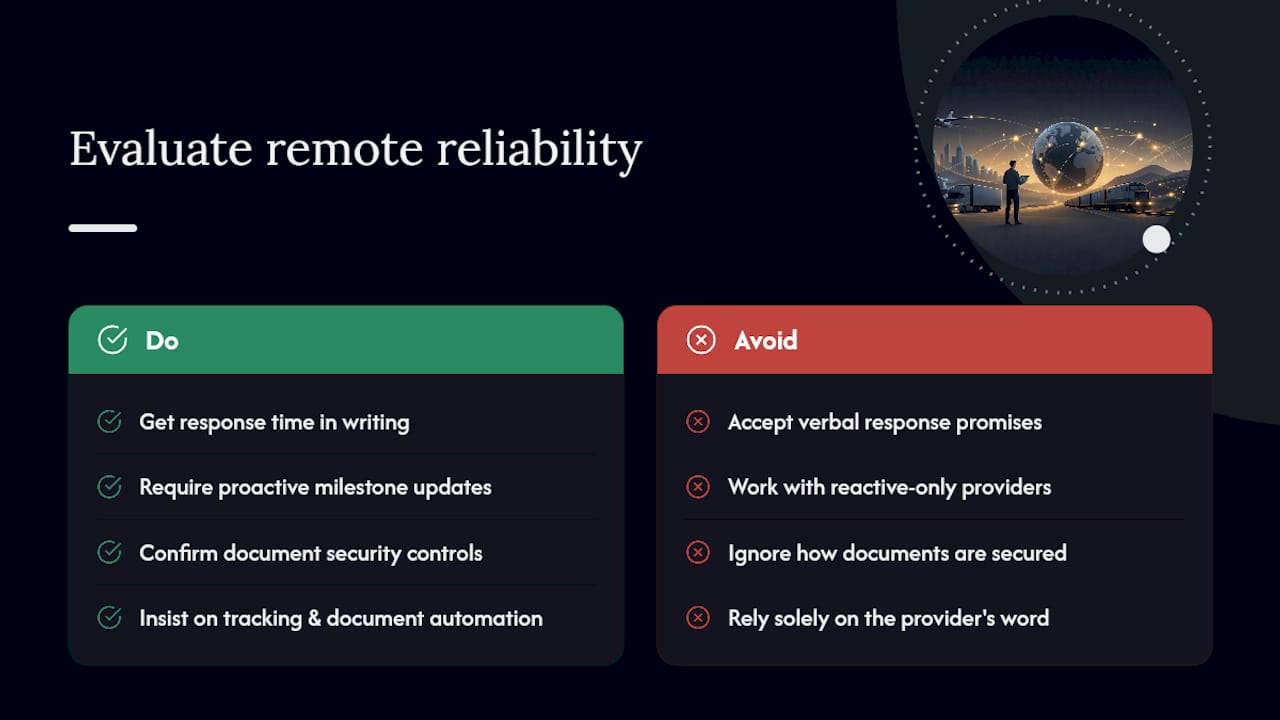 How Do You Evaluate a Remote Freight Partner's Reliability? — overview diagram