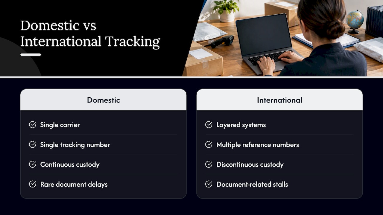 Domestic and international tracking system comparison